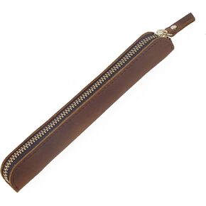 Retro Crazy Horse Leature Leather Stationery Pencily Case Storage Bag box Disual Stageery Box (Green)
