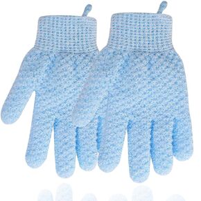 8 PCS ROTOPATA Deep Exfoliating Bath Gloves Mitt with Hanging Loop for Shower, Spa, Body Scrubs, Dead Skin Cell Remover Bathing Accessories