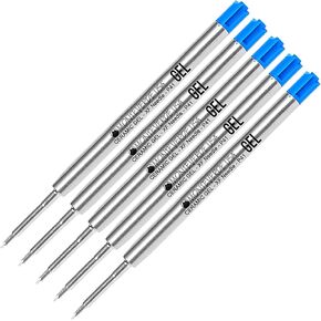 Lanier Combo Pack - 5 Pack - Monteverde® Capless Ceramic Gel™ P41 Ink Refill Compatible with Most Parker® Style Ballpoint Pens - Blue (Extra Fine 0.5mm)