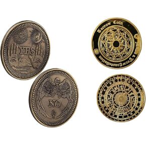 Vovcig Yes لا يوجد تحدي العملة المعدنية Coin Coin Lucky Coin تتكون من 1 Sun Moon Divination Tarot Coin و 1 نعم لا عملة (2pcs)