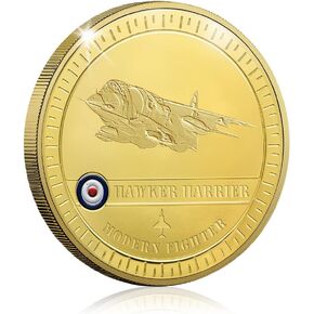 تاريخ رائع لمجموعة RAF Collection 04 Gold Coin Medal - Hawker Harrier Jet