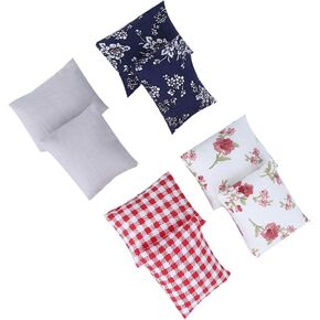 Dollhouse Pillow, 8pcs 1:12 Dollhouse Miniature Simulated Pillow Cushions Furniture Model Toy Accessory(Sofa Pillow)