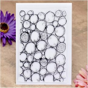 Kwan Crafts Round Circle Background Clear Clear Stamps لتصنيع البطاقات و DIY Scrapbooking