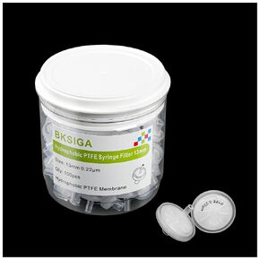Syringe Filters PTFE 100Pcs Hydrophobic Filtration 25mm Diameter 0.45μm Pore Size