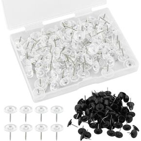 300pcs thumbtack ، دبابيس الدفع المسطحة ، إبهام الشقوق للتعليق ، قابل لإعادة الاستخدام ودائم ، رائع للمنزل ، المكتب ، المدرسة ، استخدام الفصل الدراسي