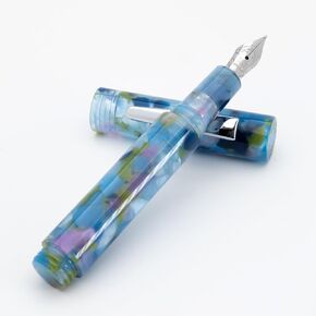 Monteverde MVP Fountain Pen المربعات الأزرق - قنبلة القرب الصناعي - قلم الجيب الصغير المدمج والمتعدد الاستخدام