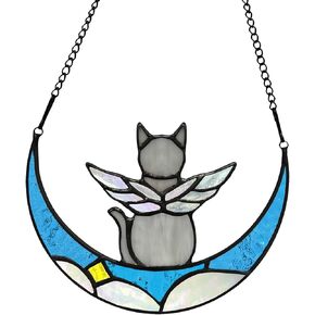 هدايا تذكارية ملاكة للملاك الزجاجي لتفقد هدايا تعاطف مع الكلاب Suncatcher ، هدايا Mainbow Bridge Pet Memorial for Fereavement في ذكرى فقدان الحيوانات الأليفة.