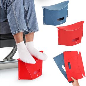 Portable Airplane Foot Rest, 2 Pcs Foldable Foot Rest for Air Travel and Under Desk Foot Rest at Work, Versatile Footrest and Stool for Long Flight, Home and Office