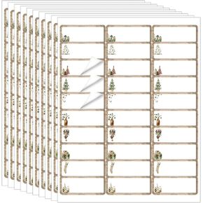 Spiareal 750 Pcs Christmas Address Labels 2.6 x 1 Inch Printable Self Adhesive Stickers Return Address Christmas Labels Gift Tags Mailing Label for Package Office, 30 Per Sheet