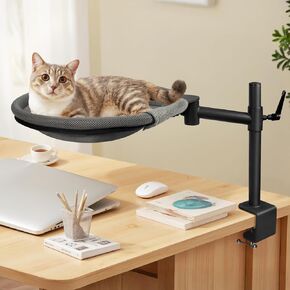 سرير مكتب Cat ، 360 درجة مدونة وقابل للتعديل ، أرجوحة قطة مرتفعة مع عش الشبكات الشبكية القابلة للغسل ، تنفس وقابلية للقطط القطبية الداخلية