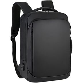 Laptop Backpack, Business Anti Theft Slim Sturdy Laptops Backpack with USB Charging Port, Water Resistant Travel Backpack Computer Bag Gifts for Men & Women Fits 15.6 Inch Notebook-Black
