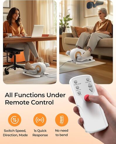 YOSUDA Under Desk Elliptical Electric,Ellipse Leg Exerciser for Seniors,Fully Assembled Seated Pedal Exerciser with Remote Control with Free Footstraps & 10 Adjustable Speeds in Kuwait