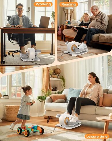 YOSUDA Under Desk Elliptical Electric,Ellipse Leg Exerciser for Seniors,Fully Assembled Seated Pedal Exerciser with Remote Control with Free Footstraps & 10 Adjustable Speeds in Kuwait