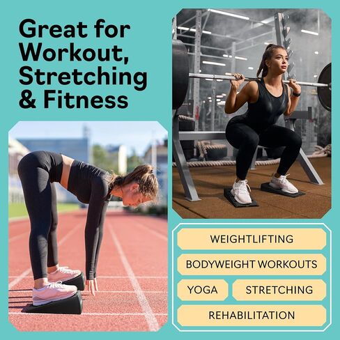 Squat Wedge - Squat Wedge Block 520 LBS Weight Capacity - Slant Board for Calf Stretching - Calf Stretcher Slant Board - yoga blocks in Saudi Arabia