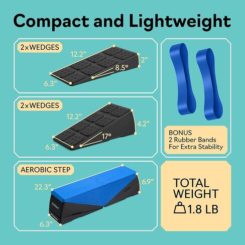 Squat Wedge - Squat Wedge Block 520 LBS Weight Capacity - Slant Board for Calf Stretching - Calf Stretcher Slant Board - yoga blocks in Saudi Arabia