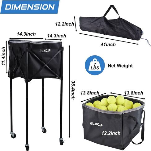 Portable Tennis Balls Hopper Bag, Replacement Storage Bag with Side Pockets, Lightweight Teaching Cart Bag for Pickleball, Baseball Ball, Table Tennis, Frame Not Included in Saudi Arabia