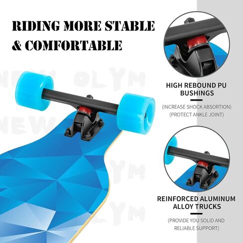 41'' Longboard Skateboard 8 Layer Canadian Maple Drop Through Longboards for Youths Beginners in Saudi Arabia