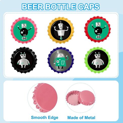 PATIKIL 100 PCS CAPS for Parchs ، 1 بوصة ذات جانب مزدوج طباعة قبعات زجاجة معدنية سحر مسطحة للزينة الحرف DIY صنع شارة ، الأخضر الداكن in Saudi Arabia