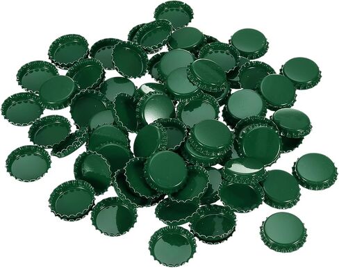 PATIKIL 100 PCS CAPS for Parchs ، 1 بوصة ذات جانب مزدوج طباعة قبعات زجاجة معدنية سحر مسطحة للزينة الحرف DIY صنع شارة ، الأخضر الداكن in Saudi Arabia