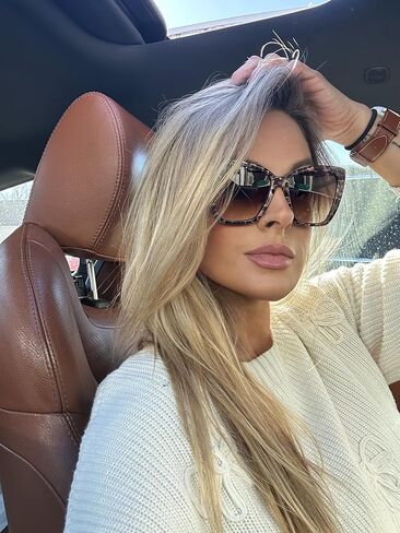 DIFF Eyewear Becky II Designer Cat Eye Sunglasses for Women 100% UVA/UVB, Tortoise in Kuwait