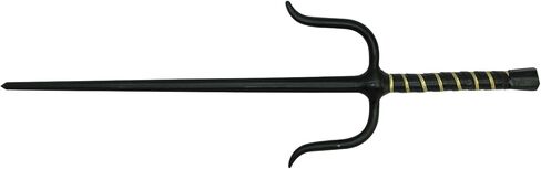 MASTER USA – Octagon Metal Sai Set - Training Equipment – Solid Steel w/ Mirror Polished Finish, Leather Wrapped Handles, Sold as Set - 2309-C - Self Defense, Training, Cosplay, Martial Arts.,Silver 15-Inch Overall in Kuwait