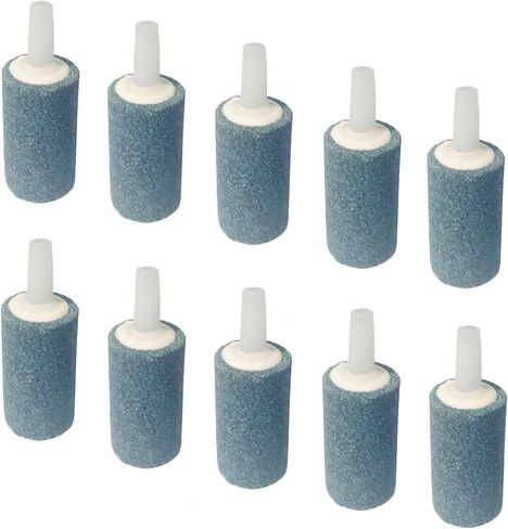 🔥 15 Pack Aquarium Air Stones - Air Pump Accessories of 1 Inch Cylinder Fish Tank Air Stone Aerator Bubble Diffuser for Nano Air Pumps Fish Tanks and Small Buckets in Kuwait