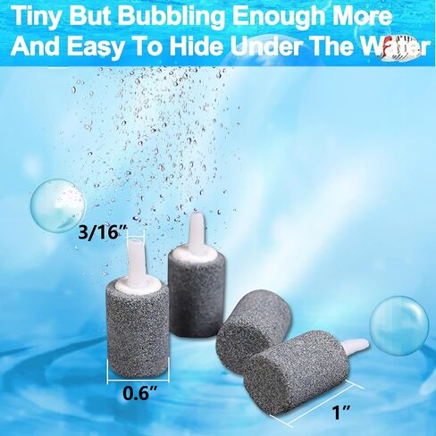 🔥 15 Pack Aquarium Air Stones - Air Pump Accessories of 1 Inch Cylinder Fish Tank Air Stone Aerator Bubble Diffuser for Nano Air Pumps Fish Tanks and Small Buckets in Kuwait