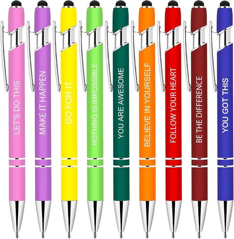 50 Pcs Inspirational Pens Bulk - Motivational Ink Ballpoint Pen with Quotes Stylus Tip Nurse Gifts for School Coworkers Office Supplies Black Ink in Saudi Arabia