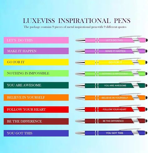 50 Pcs Inspirational Pens Bulk - Motivational Ink Ballpoint Pen with Quotes Stylus Tip Nurse Gifts for School Coworkers Office Supplies Black Ink in Saudi Arabia