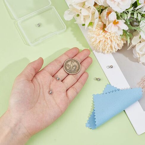 Benecreat 5pcs 925 sterling Silver Jingle Bells ، سحر ميني ميني ميني مقعد بحجم 5 مم من الذهب مع خاتم القفز ، أجراس الحرف اليدوية للمنزل. in Kuwait