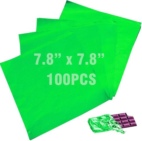 7.8 Inches Foil Wrapper 100pcs Large Chocolate Candy Bar Wrappers Square Gold Wrapping Papers for Protein Energy Bar Break-Apart Chocolate for Mother's Day Wedding Baby Shower Birthday in Saudi Arabia