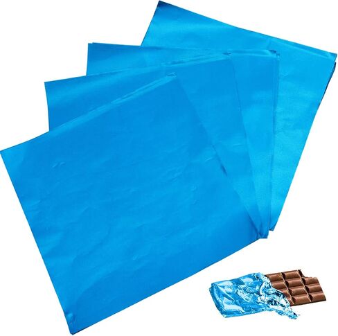 7.8 Inches Foil Wrapper 100pcs Large Chocolate Candy Bar Wrappers Square Gold Wrapping Papers for Protein Energy Bar Break-Apart Chocolate for Mother's Day Wedding Baby Shower Birthday in Saudi Arabia