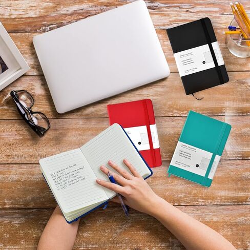 Coopay 4 Pack Package Notebook Journals Bulk ، 3.5 "× 5.5" ، 160 صفحة مبطن ، A6 Mini Notepad Hardcover Leather Journal مع ورقة سميكة 100GSM ، دفاتر صغيرة لكتابة أعمال الرجال (أسود) in Kuwait