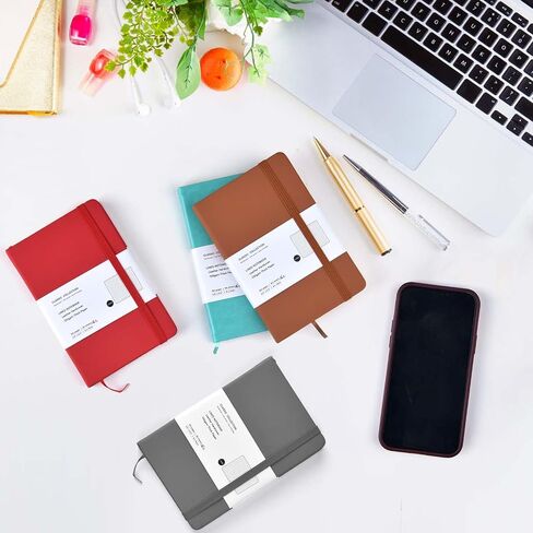 Coopay 4 Pack Package Notebook Journals Bulk ، 3.5 "× 5.5" ، 160 صفحة مبطن ، A6 Mini Notepad Hardcover Leather Journal مع ورقة سميكة 100GSM ، دفاتر صغيرة لكتابة أعمال الرجال (أسود) in Kuwait