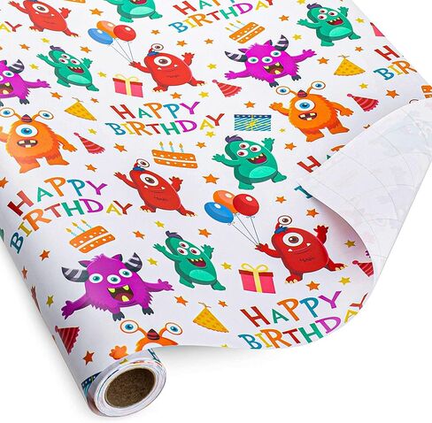 Retrify Purple Birthday Wrapping Paper Roll, Pearlized Gift Packing Paper for Christmas, New Year's Eve, Holiday, Wedding - 17 Inches x 32.8 Feet in Saudi Arabia