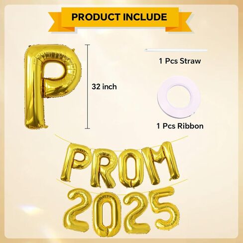 KALOR Rose Gold Prom 2025 Balloons Banner, 32 Inch Mylar letter Graduation Balloons Grad Decoration for Class of 2025 Congrats Grad Party Supplies in Saudi Arabia