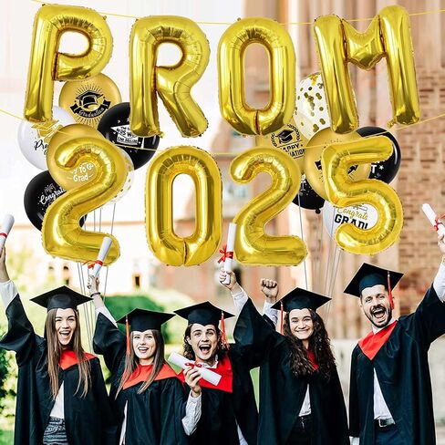 KALOR Rose Gold Prom 2025 Balloons Banner, 32 Inch Mylar letter Graduation Balloons Grad Decoration for Class of 2025 Congrats Grad Party Supplies in Saudi Arabia
