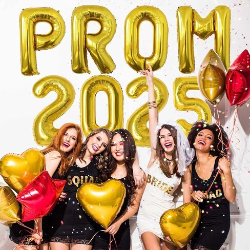 KALOR Rose Gold Prom 2025 Balloons Banner, 32 Inch Mylar letter Graduation Balloons Grad Decoration for Class of 2025 Congrats Grad Party Supplies in Saudi Arabia