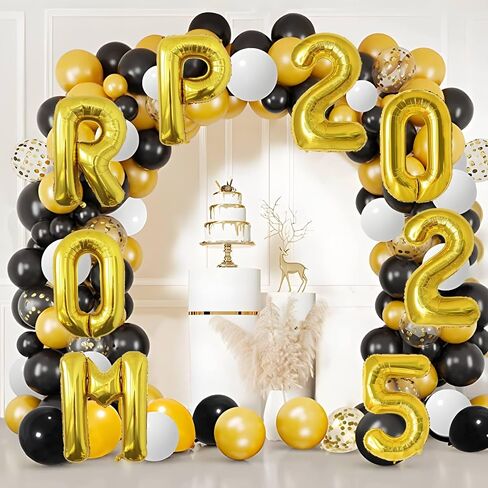 KALOR Rose Gold Prom 2025 Balloons Banner, 32 Inch Mylar letter Graduation Balloons Grad Decoration for Class of 2025 Congrats Grad Party Supplies in Saudi Arabia