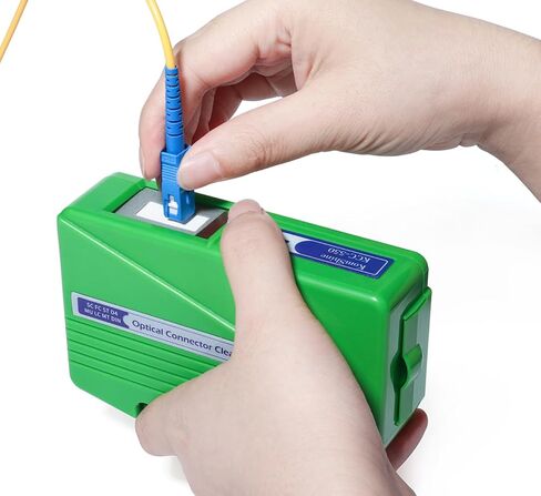 KOMSHINE Fiber Optic Connector Cassette Cleaner, Fiber Optic Clean Supports 1.25mm/2.5mm,SC,FC,ST,MU,LC Male Connectors, Cleans Over 500 Times+Cleaning Replacement Core Refill (KCC-550 Cleaner) in Kuwait