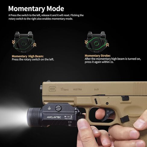1200 Lumen Pistol Light Laser Combo Blue Beam Tactical Flashlight, Pistol Flashlight Adjustable Slide Locating Keys for Picatinny in Kuwait