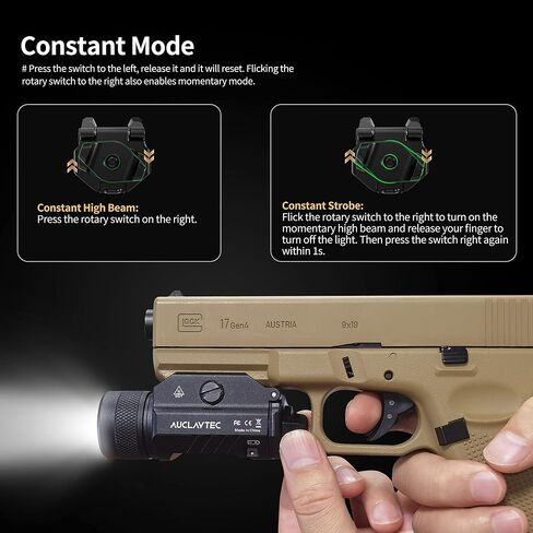 1200 Lumen Pistol Light Laser Combo Blue Beam Tactical Flashlight, Pistol Flashlight Adjustable Slide Locating Keys for Picatinny in Kuwait