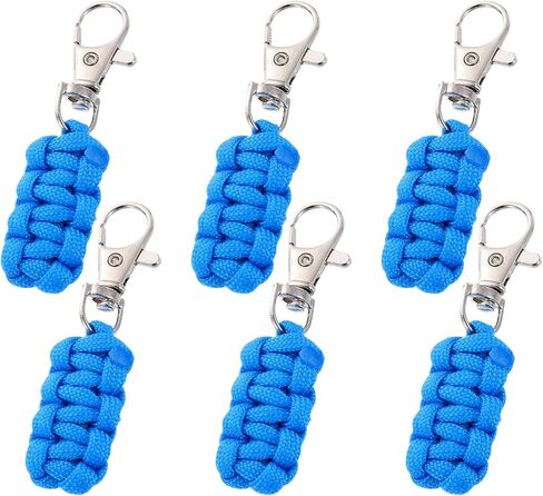 YELARXI Paracord Zipper Pull Polyester Zipper Pulls Replacement Woven Rope with Metal Clasp, 80 mm Length Fit for Backpacks Clothing Luggage Accessories - Cylinder (6 Pack, Dark Blue) in Saudi Arabia