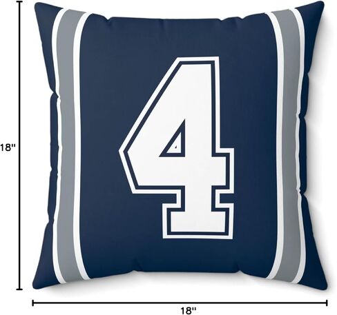 Throw Pillow 18" x 18" Soft Plush Number Stripes Pillow Gifts for Philadelphia in Kuwait