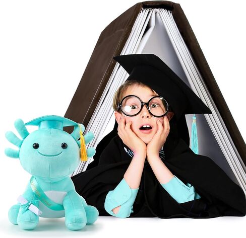 Hydren 10 بوصة التخرج Axolotl Plush محشو الحيوانات المحشو الحيوانات مع دبلوم قبعة التخرج و SASH ، هدية أفخم لمرحلة ما قبل المدرسة ، روضة الأطفال ، صديق ، الأقارب (نيو فوشيا) in Saudi Arabia