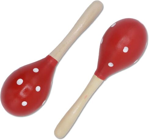 Wooden Maracas Set, Latin Salsa Rumba Shakers, Hand Percussion Rattles for Rhythm and Music Making, Ideal for Bands, Ensembles, Classrooms and Parties, Pack of 2 in Kuwait