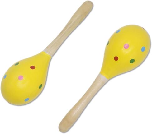 Wooden Maracas Set, Latin Salsa Rumba Shakers, Hand Percussion Rattles for Rhythm and Music Making, Ideal for Bands, Ensembles, Classrooms and Parties, Pack of 2 in Kuwait
