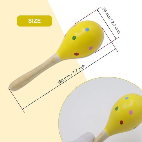 Wooden Maracas Set, Latin Salsa Rumba Shakers, Hand Percussion Rattles for Rhythm and Music Making, Ideal for Bands, Ensembles, Classrooms and Parties, Pack of 2 in Kuwait