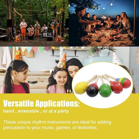Wooden Maracas Set, Latin Salsa Rumba Shakers, Hand Percussion Rattles for Rhythm and Music Making, Ideal for Bands, Ensembles, Classrooms and Parties, Pack of 2 in Kuwait