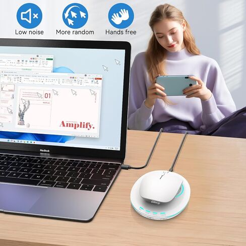 Ultra Slim Mouse Mover, Mouse Jiggler with Adjustable Interval Timer, Undetectable & Breathing Light, Simulates Realistic Mouse Movement for Keeping Computer Laptop Active in Saudi Arabia
